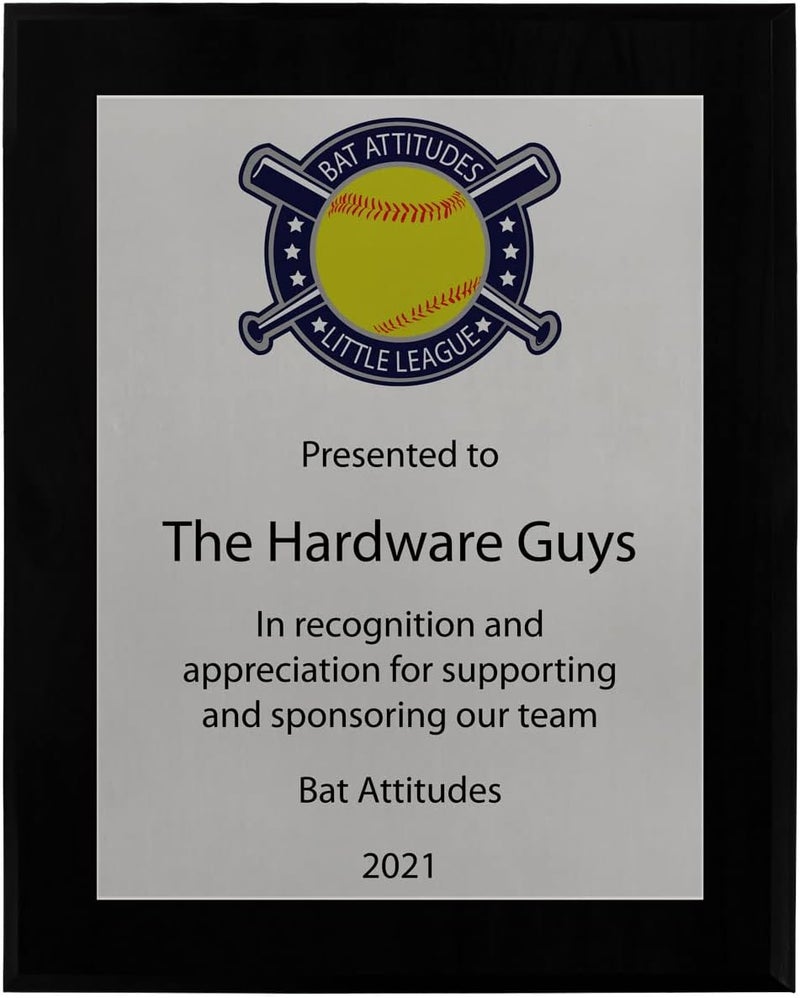 PlaqueMaker Support and Sponsor Team Plaque - Include your Custom Message, Photo and Logo (8 X 10") - Image 4